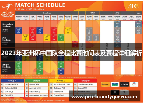 2023年亚洲杯中国队全程比赛时间表及赛程详细解析